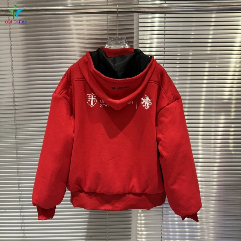 أحدث سترة Red GRAILZ PROJECTG/R 25SS للرجال والنساء قابلة للعكس مستوحاة من الطيران كبيرة الحجم بغطاء للرأس