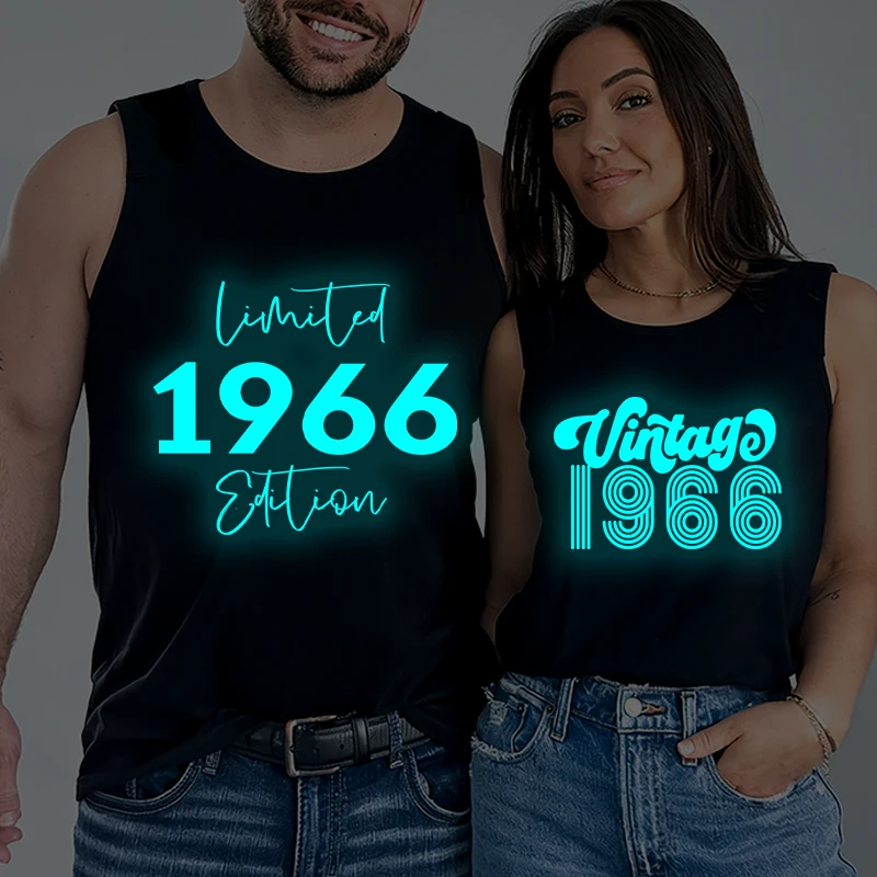 

Classic Limited 1966 Edition Print Tank Tops Beach Couple Gift Cotton Casual 60th Birthday Shirt Luminous Style Sleeveless Vest