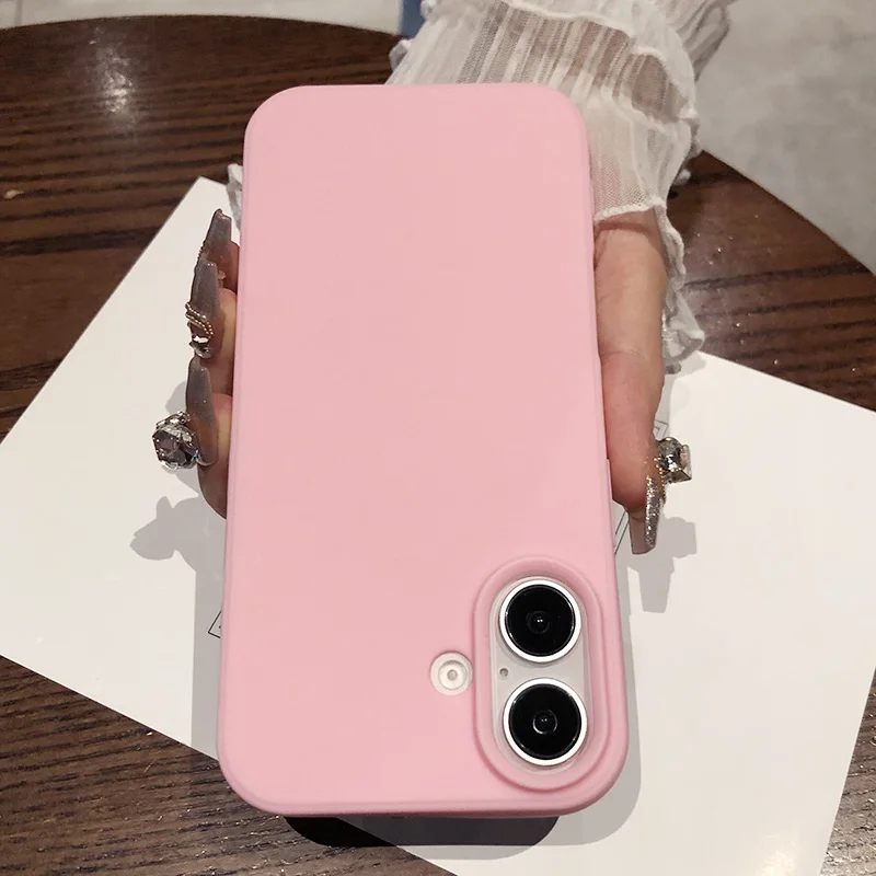 Luxury Silicone Phone Case for IPhone 16 Pro Max 13 14 15 Plus Soft TPU Candy Cover for IPhone 16 Plus Shockproof Case Caque