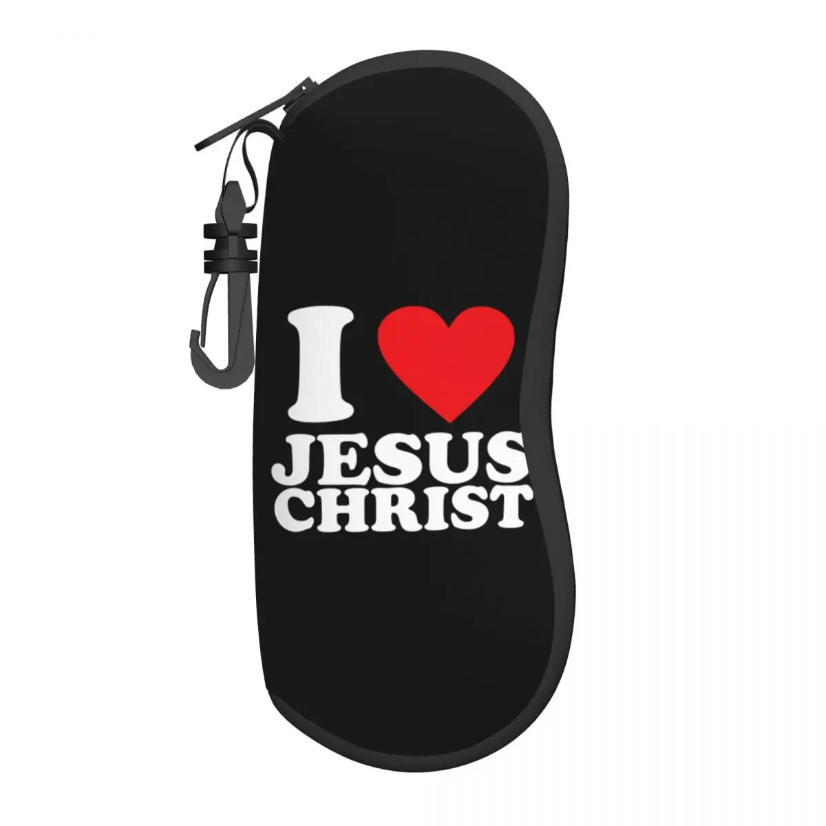 I Love Jesus Christ Eyeglass Glasses Case Women Men Soft Christmas Catholic Sunglasses Protective Bag