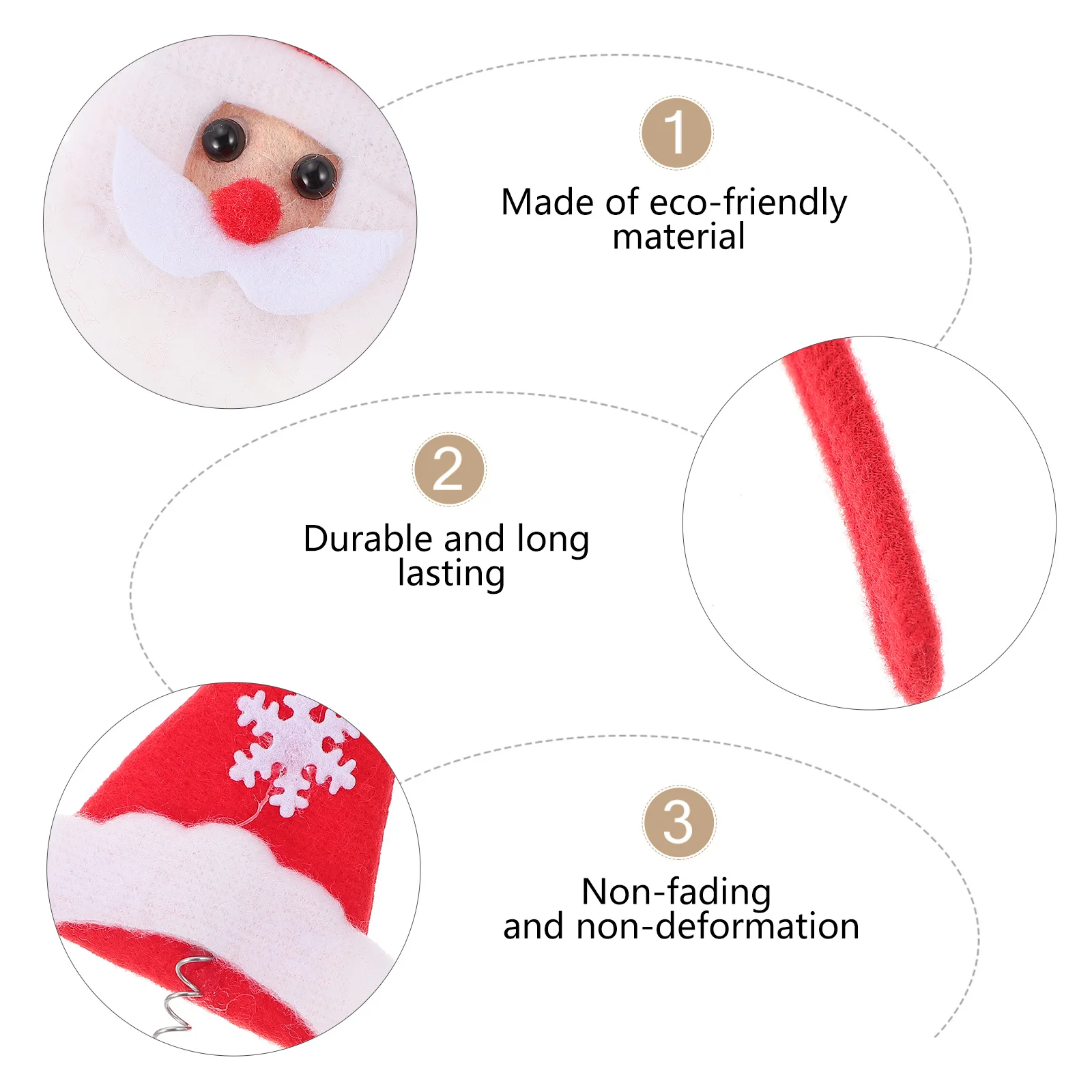 

12Pcs Christmas Hair Hoops Handmade Premium Cloth Material Lovely Xmas Kids Hairband Festival Party Costume Accessory