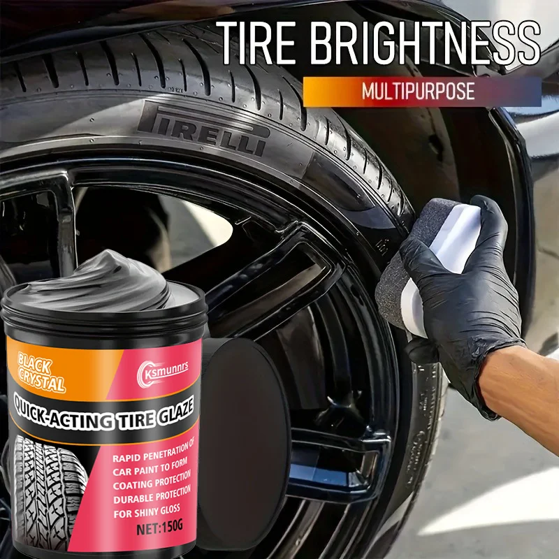 Premium Car Tire Shine Wax - Durable Protection & Gloss Enhancer for Plastic Parts, Long-Lasting Maintenance Coating, Anti-aging