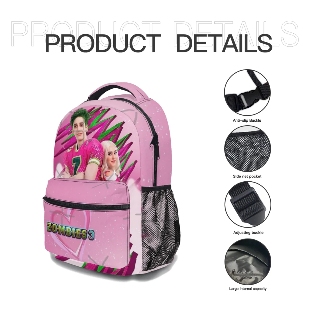 Zombies 3 Zed and Addison Magic New Female Fashion High Capacity Waterproof College Backpack Trendy Laptop Travel Book  ﻿ ﻿