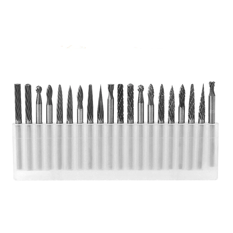 10 Stück 3*3mm 1/8 "Schaft Wolframcarbid-Drehgrat-Set zum Präzisions schneiden, Schleifen, Formen und Formen auf verschiedenen Materialien – Detail 1