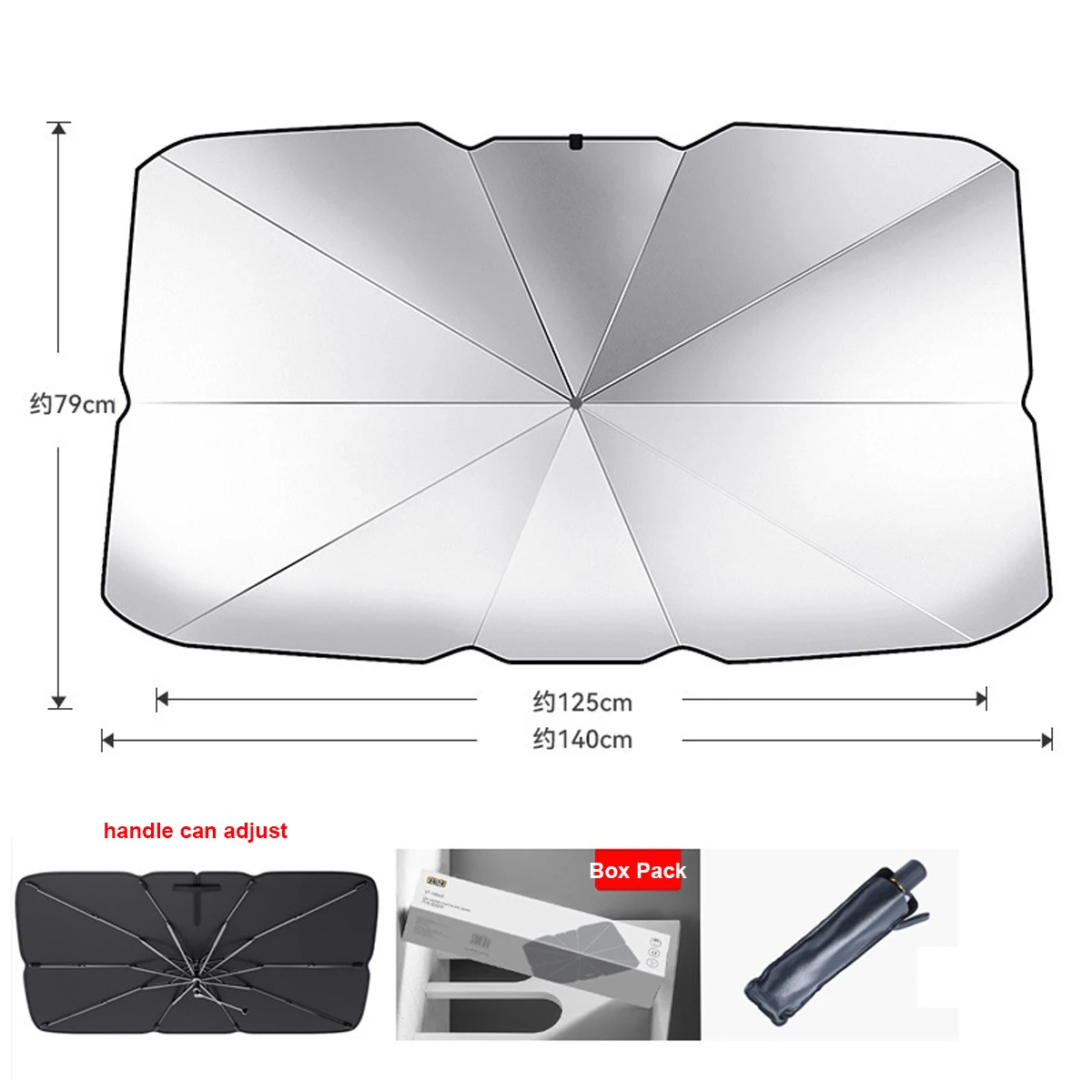 Car Interior Windshield Sunshade Umbrella For 2019-2024 GMC Sierra 1500 2500 3500 Insulation Protection Outdoor Camping