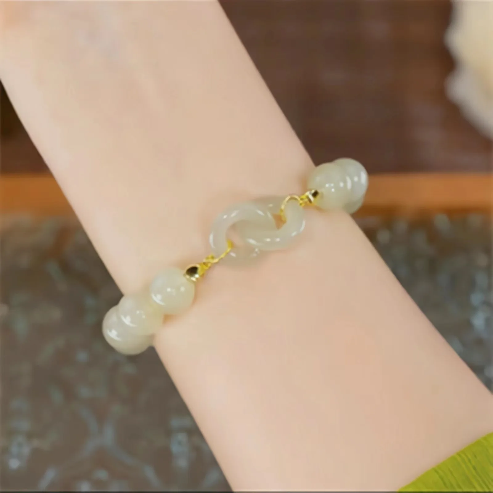 High Quality Fashion Natural Hetian Jade Bracelet For Women Headpiece bracelet Crystal Charm Bracelet beads Birthday Gift