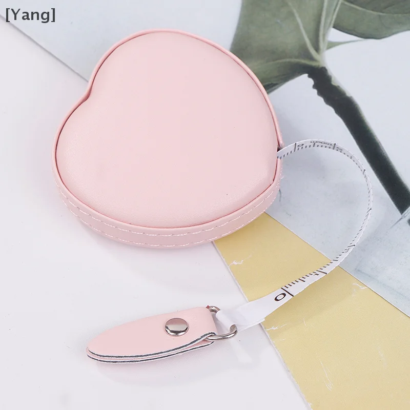 1.5m Cute Heart Shape Tape Measure Portable Flexible Ruler Soft Leather Wear Resistant Mini Ruler