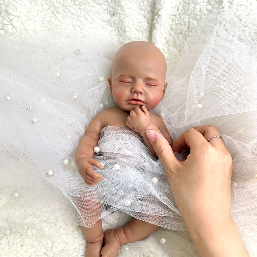 Poupée de peau foncée douce 12 pouces pleine en silicone solide renaissant bébé fille bouche ouverte corps lavable nouveau-né poupée anniversaire cadeau de Noël
