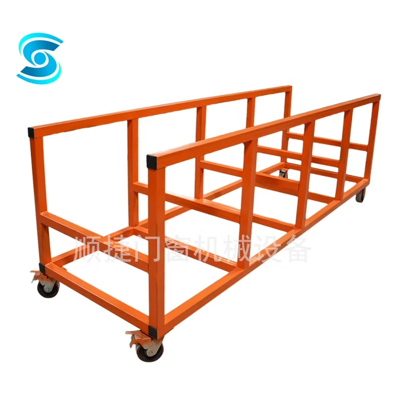 รถเข็นวัสดุสองชั้น 3 ม. รถบรรทุกหนักพร้อมล้อเบรกเงียบ