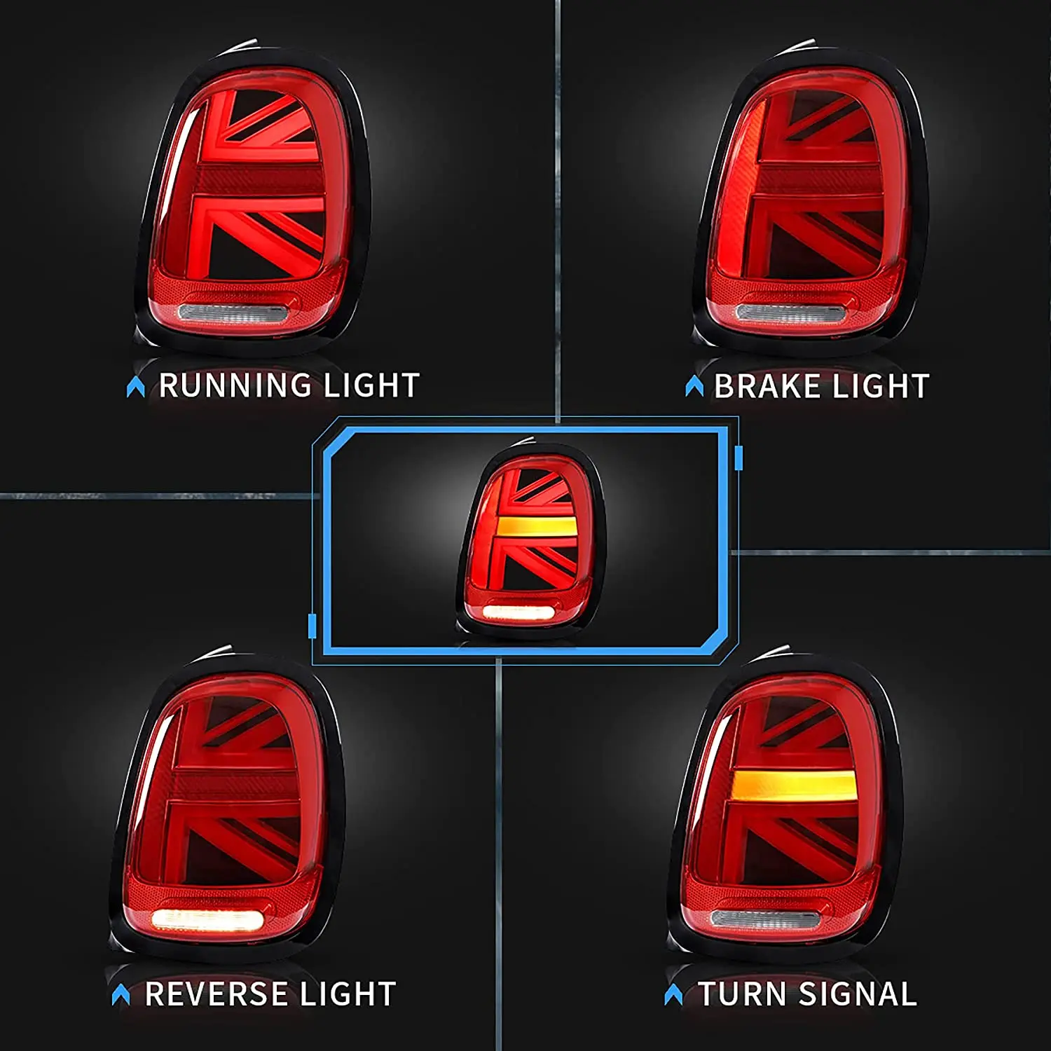 Taillight For BMW Mini Cooper F55 F56 F57 Car Styling LED Rear Lamp Tail Lamp Union Jack Style Rear Tail Lamp with Animation