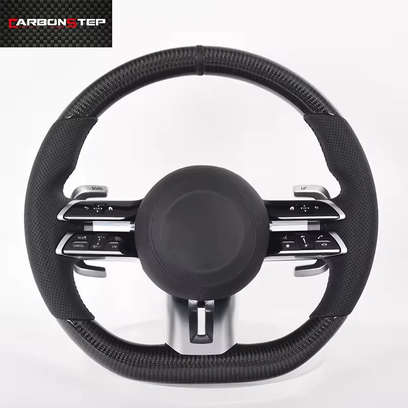 Carbon Fiber Steering Wheel For Mercedes Benz AMG A C E S Class C43 A45 W205 W204 G55 G500 W212 W463 C63 S63 CLS63 E63