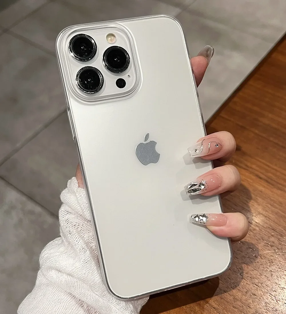 حافظة هاتف شفافة غير لامعة رفيعة للغاية لهاتف أبل آيفون 17 16 15 14 Plus 13 12 Pro Max غطاء جلد حريري شفاف من البلاستيك الصلب #3