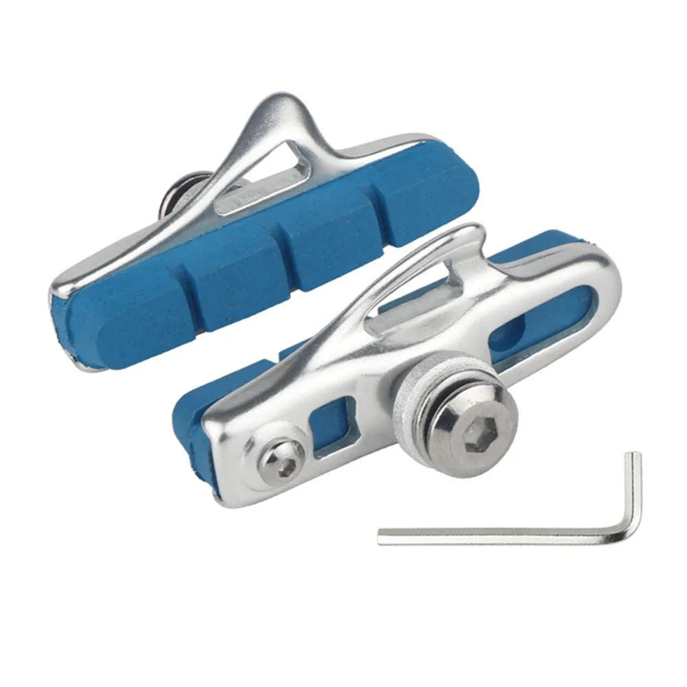 /55mm /C /Brake Pads Blocks Set Aluminium Alloy Rubber With Sand Guide Slots For Carbon Fiber Road Bike Rim Replacement Parts