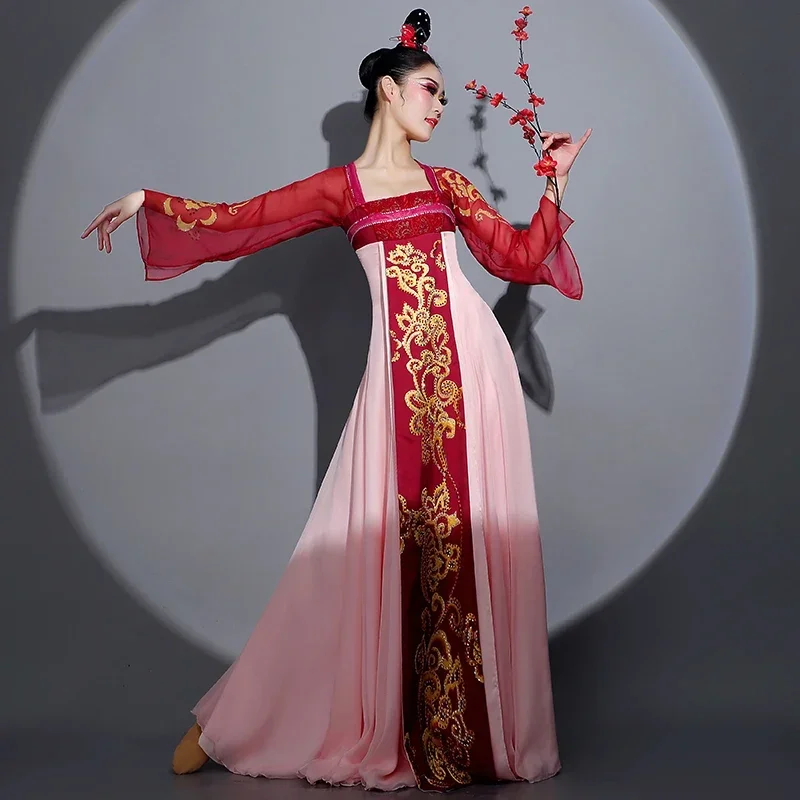 

New Hanfu Women's Chinese style Chest Skirt Han Tang Elegant Dance 2-piece Set