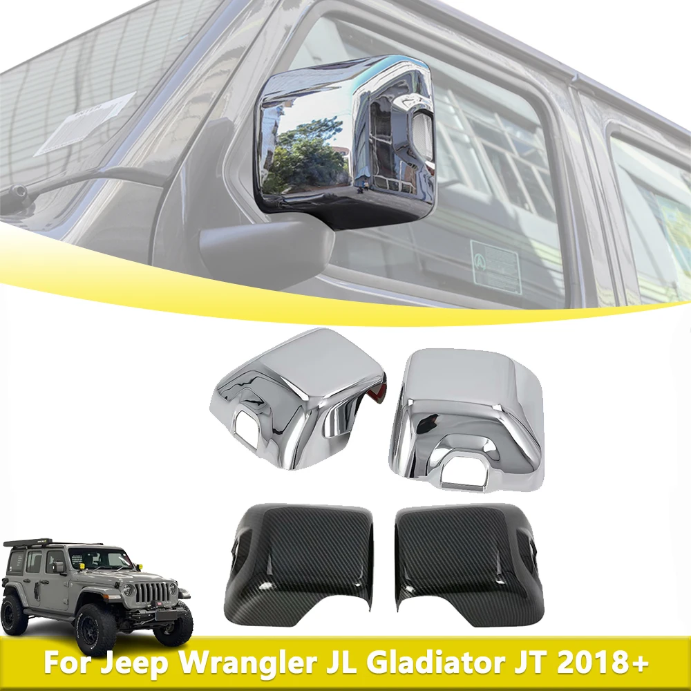 

Side Rear View Mirror Cap Decoration Cover Trim for Jeep Wrangler JL Gladiator JT 2018-2024 Car Styling Exterior Accessories