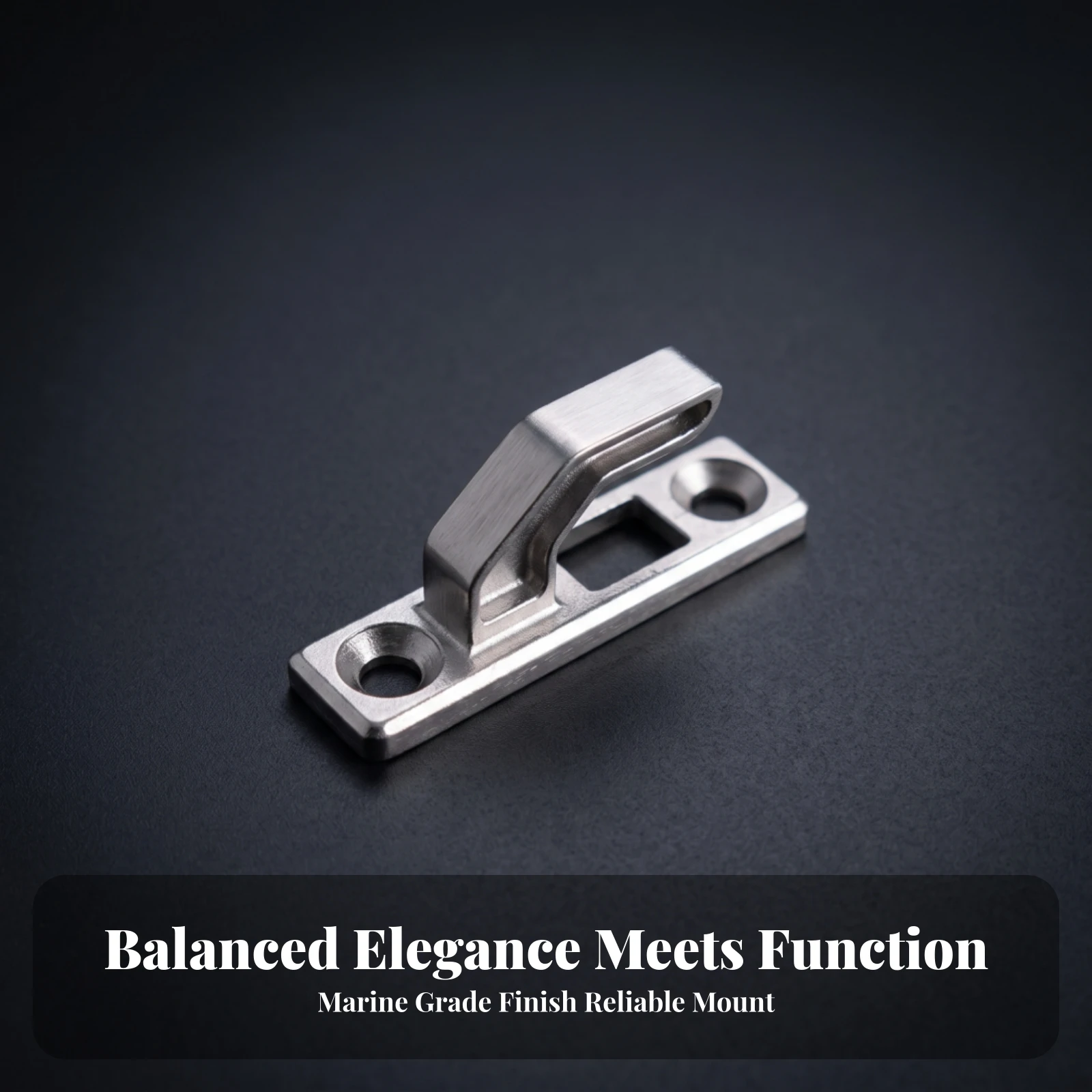 Stainless Steel Hook Weather-Resistant Hook with Mounting Plate Hardware Slim Easy Installation for Boat Owners, Boats