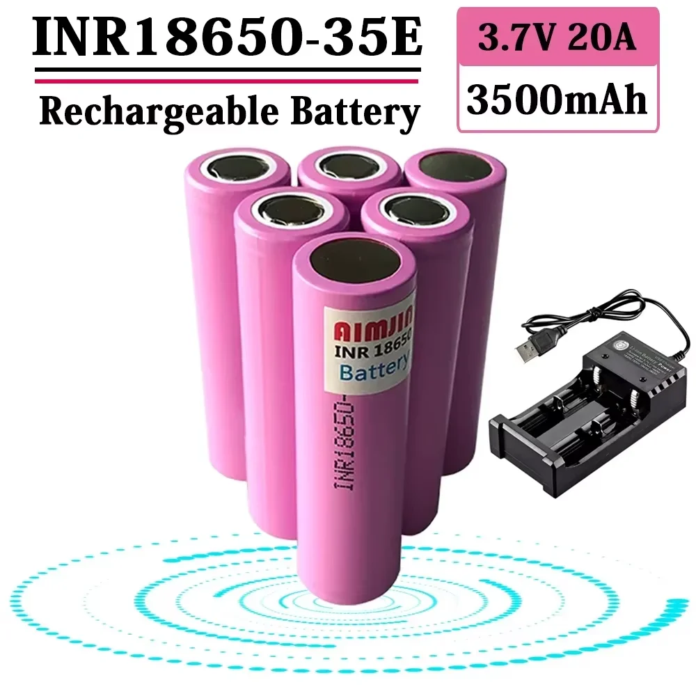 

Для оригинального аккумулятора 35E 18650, 3500 мАч, 20 А, разряд INR18650 35E, 3,7 В, литий-ионная аккумуляторная батарея