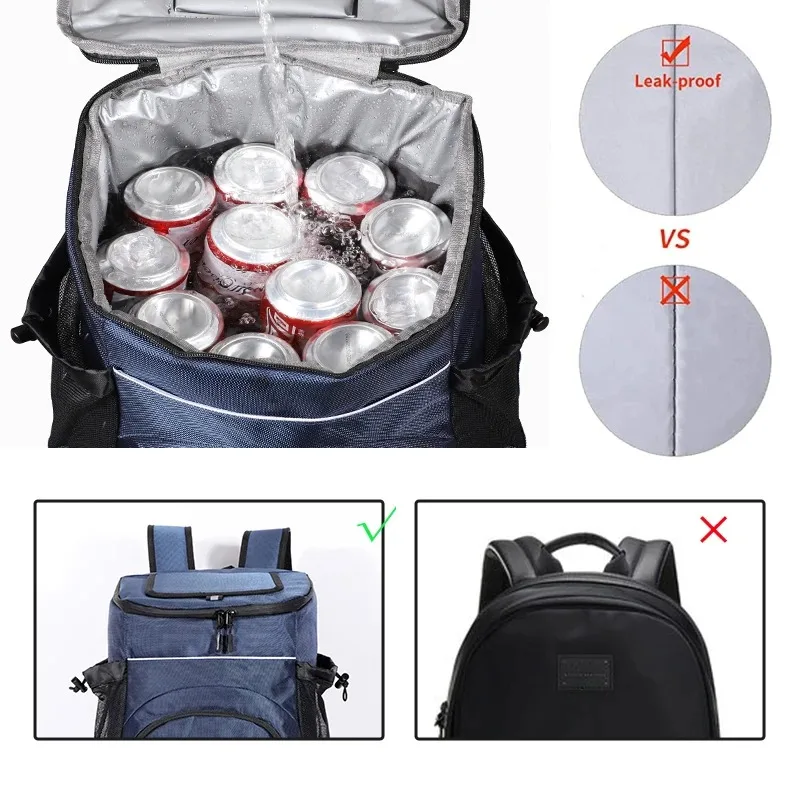 Cooler bag Soft Large 36 Cans Thermal Backpack Insulated Bag Travel Beach Beer Leak-proof Food Storage Bag