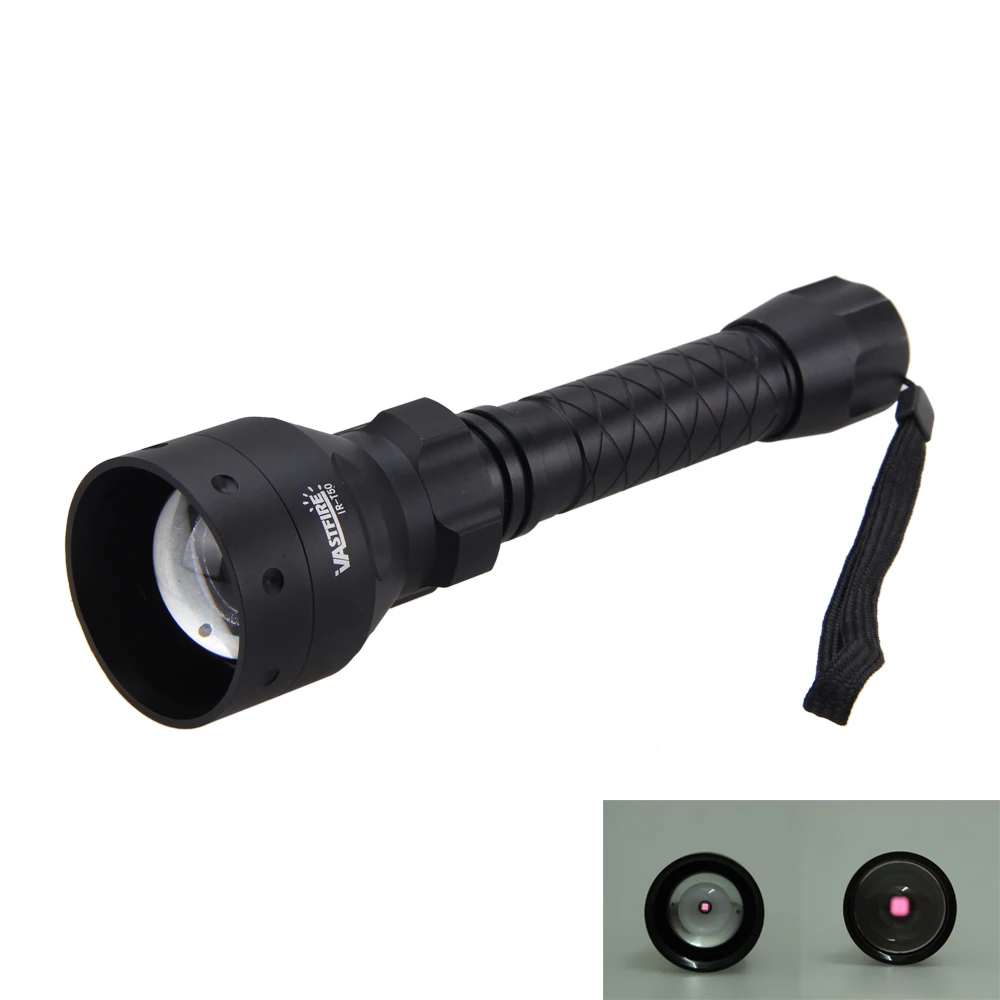 Tactical 940nm/850nm LED Infrared Flashlight Zoomable IR Hunting Light infrared Night Vision Torch Lamp+Charger+Battery+Mount