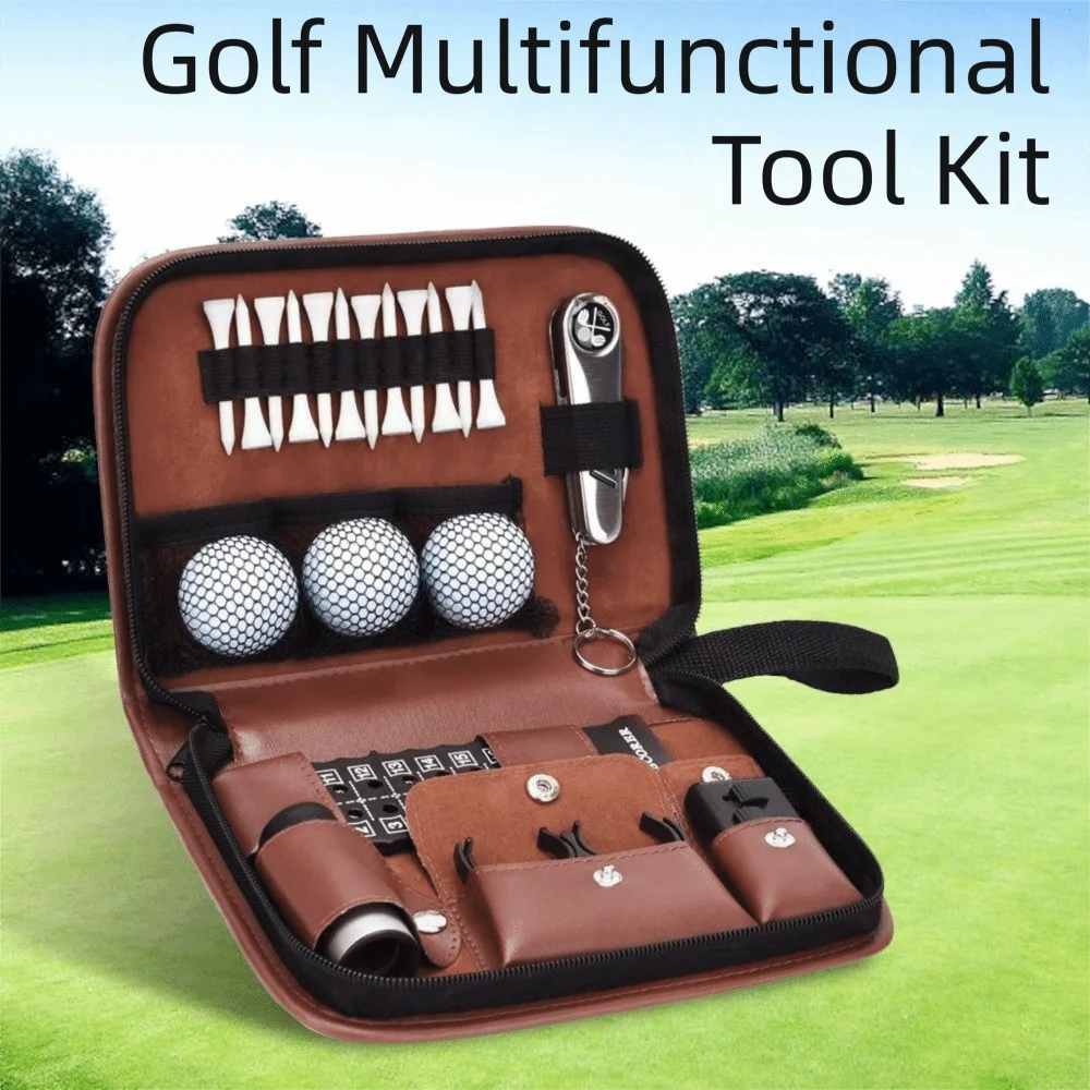 Large Capacity Golf Tool Bag Light Weight Leather Golf Accessory Handbag Anti Scratch Multi Functional