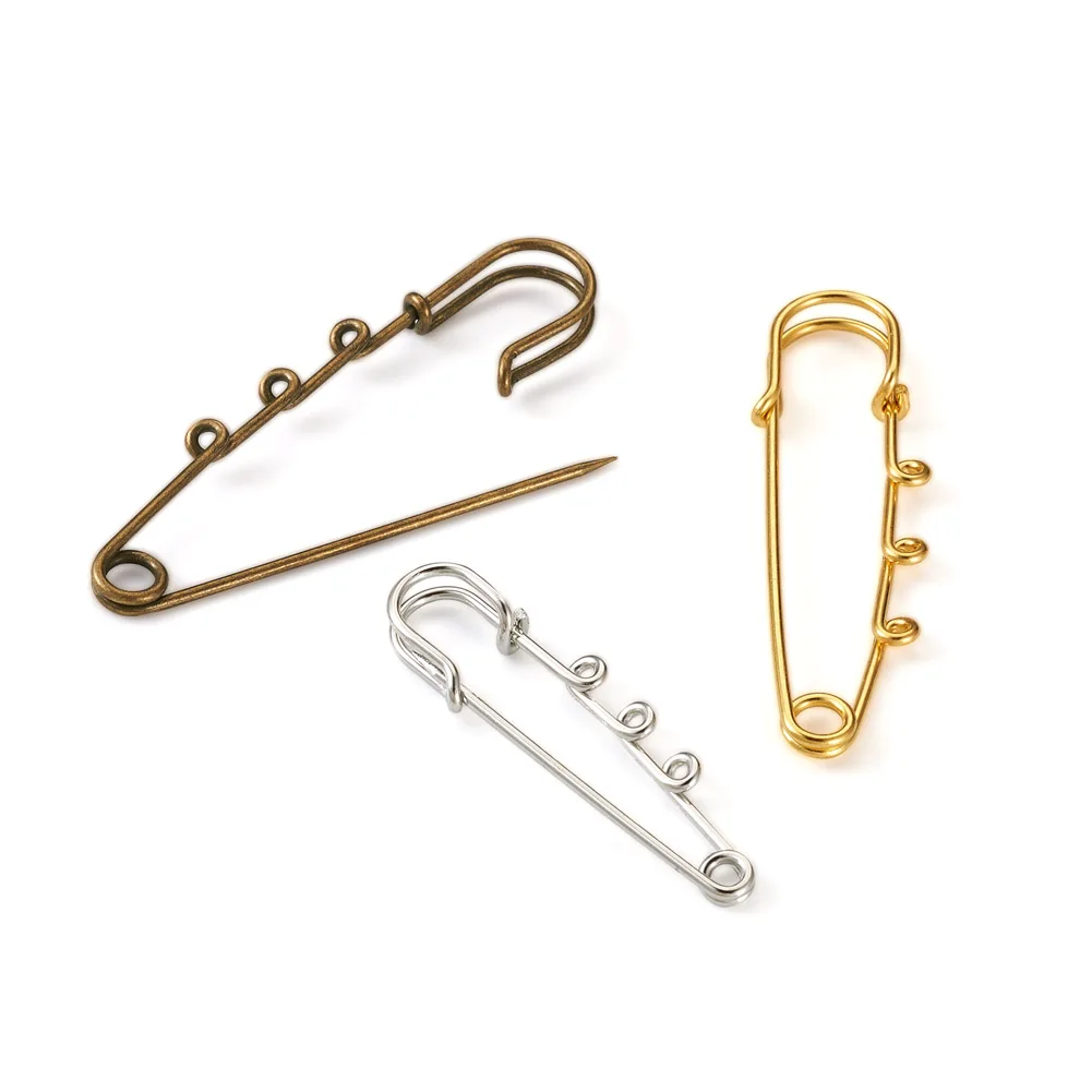 44pcs Stainless Steel Safety Pins 3 /4 /5 Loop Brooch Pins For jewelry Clothes Accessories Findings DIY Making Mix Color