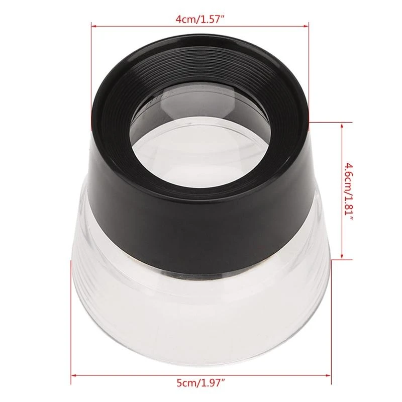 652F Pocket- Stand Loupe Magnifier 10x Magnification Portable Glass Desktop Small Magnifier for Watch Repair