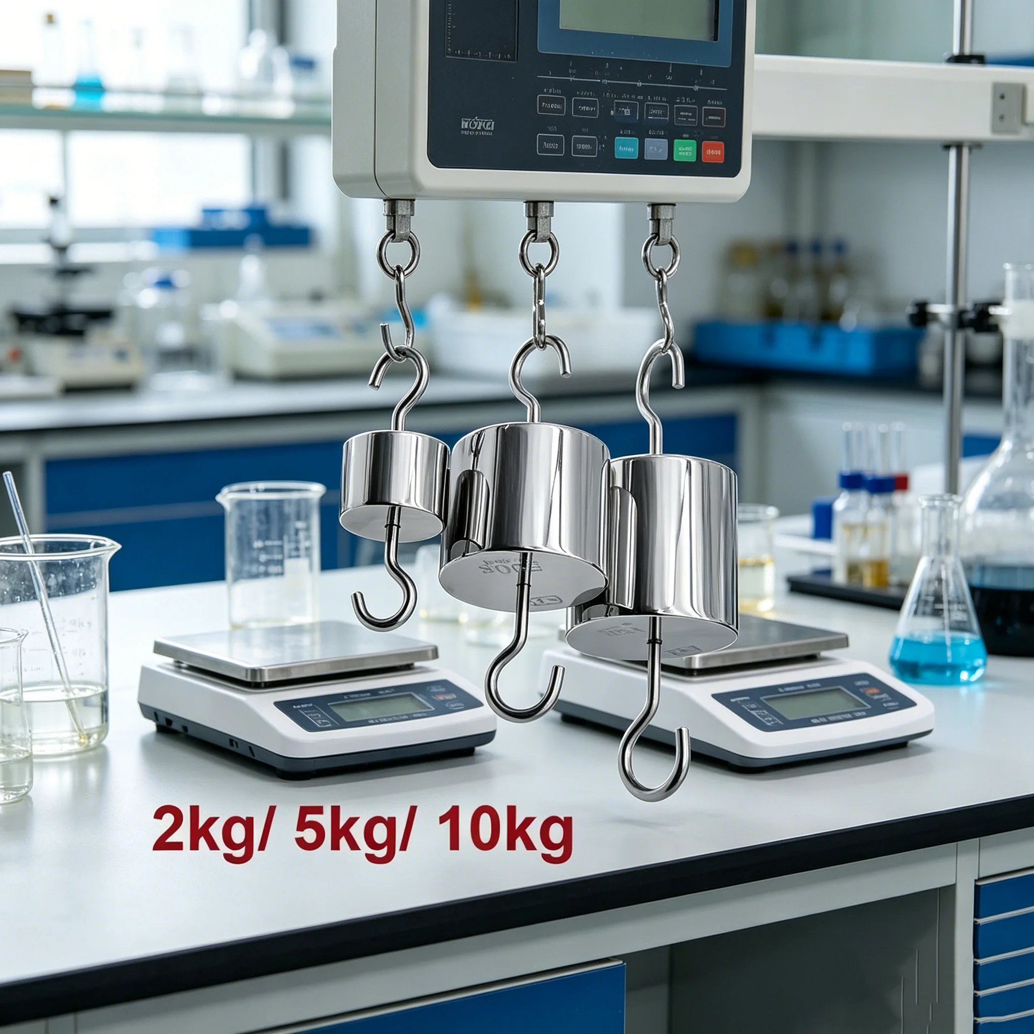 M1 Grade Stainless Steel Double Hook Weight, Hanging Calibration Weight for Force Test & Scale Calibration