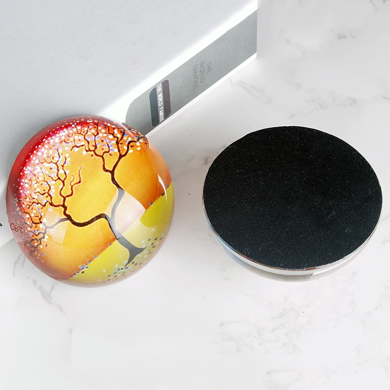 مخصص كريستال نصف الكرة الزجاجية نصف الكرة ثقالة الورق إطار صور شخصي المجال تذكارية مكتب ديكور المنزل