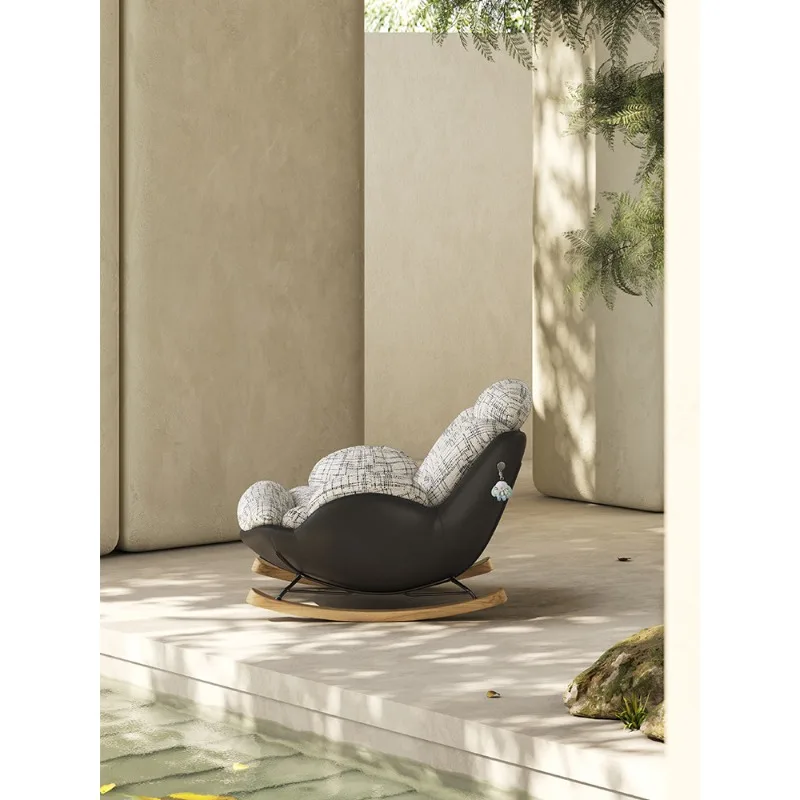 Italian light luxury rocking chair lazy leisure balcony recliner