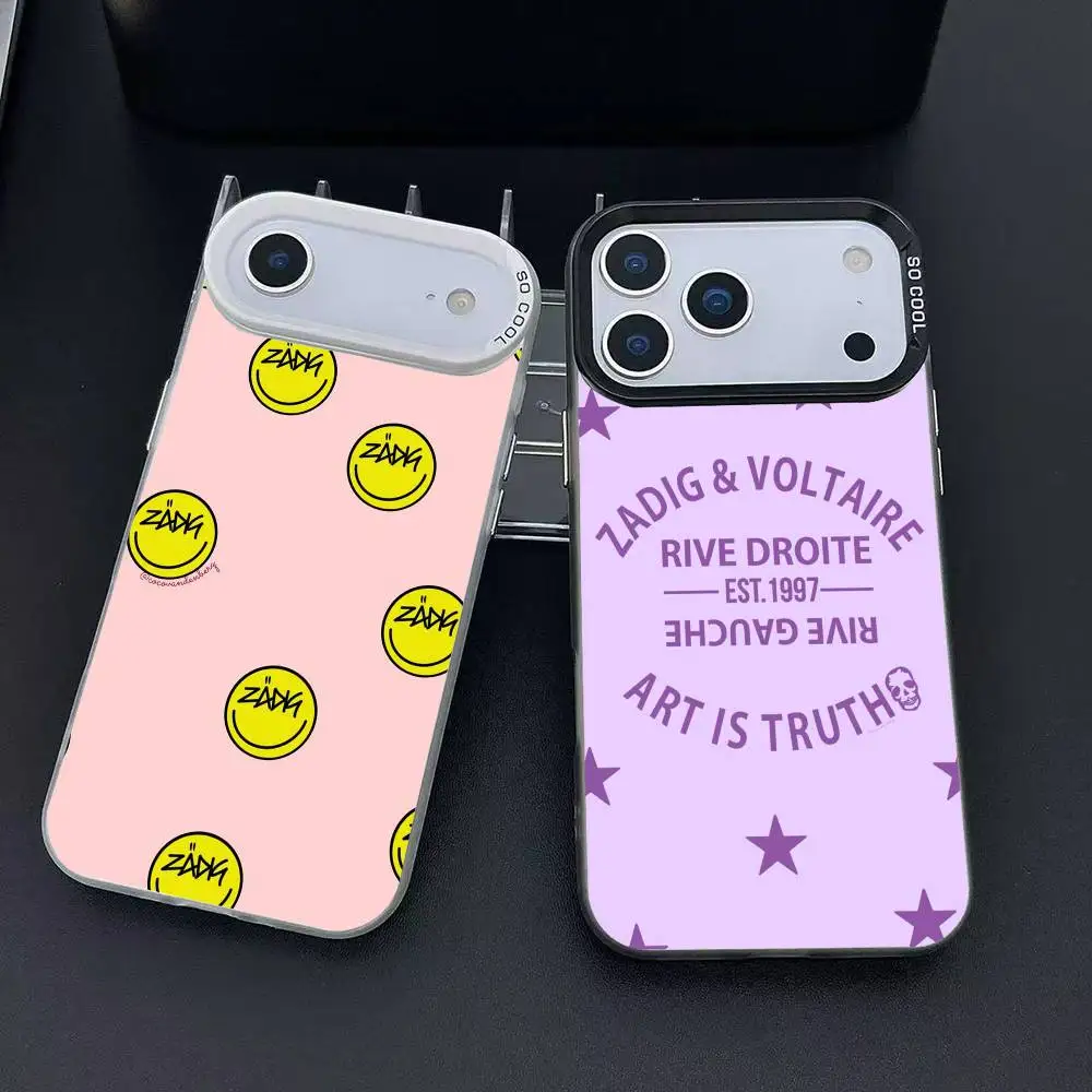 

Brand logo-z-ZADIG &VOLTAIREs Phone Case For iPhone 11-17 Air Pro Max Colorful Plated Anti Slip Anti Fingerprint Protector