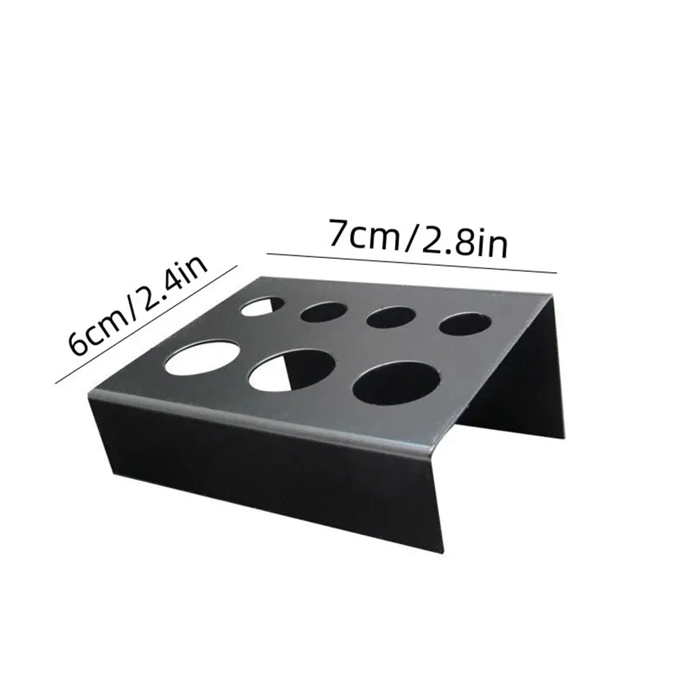 1/3pcs Black Stainless Steel 7 Holes Rectangle Cover Tattoo Ink Pigment Cups Cap Stand Holder Storage Container Rack ACccessorie