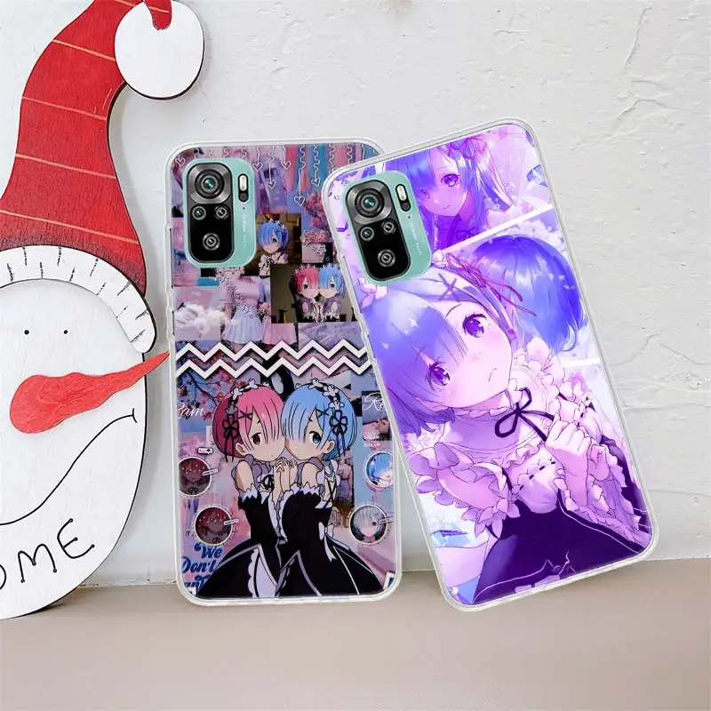 Anime ReZERO Ram Rem Phone Case For Xiaomi Redmi Note 11 10 12 Pro Plus 9 8 7 12S 11T 11S 11E 10S 9T 8T 9S 4G 5G Capa Coque For