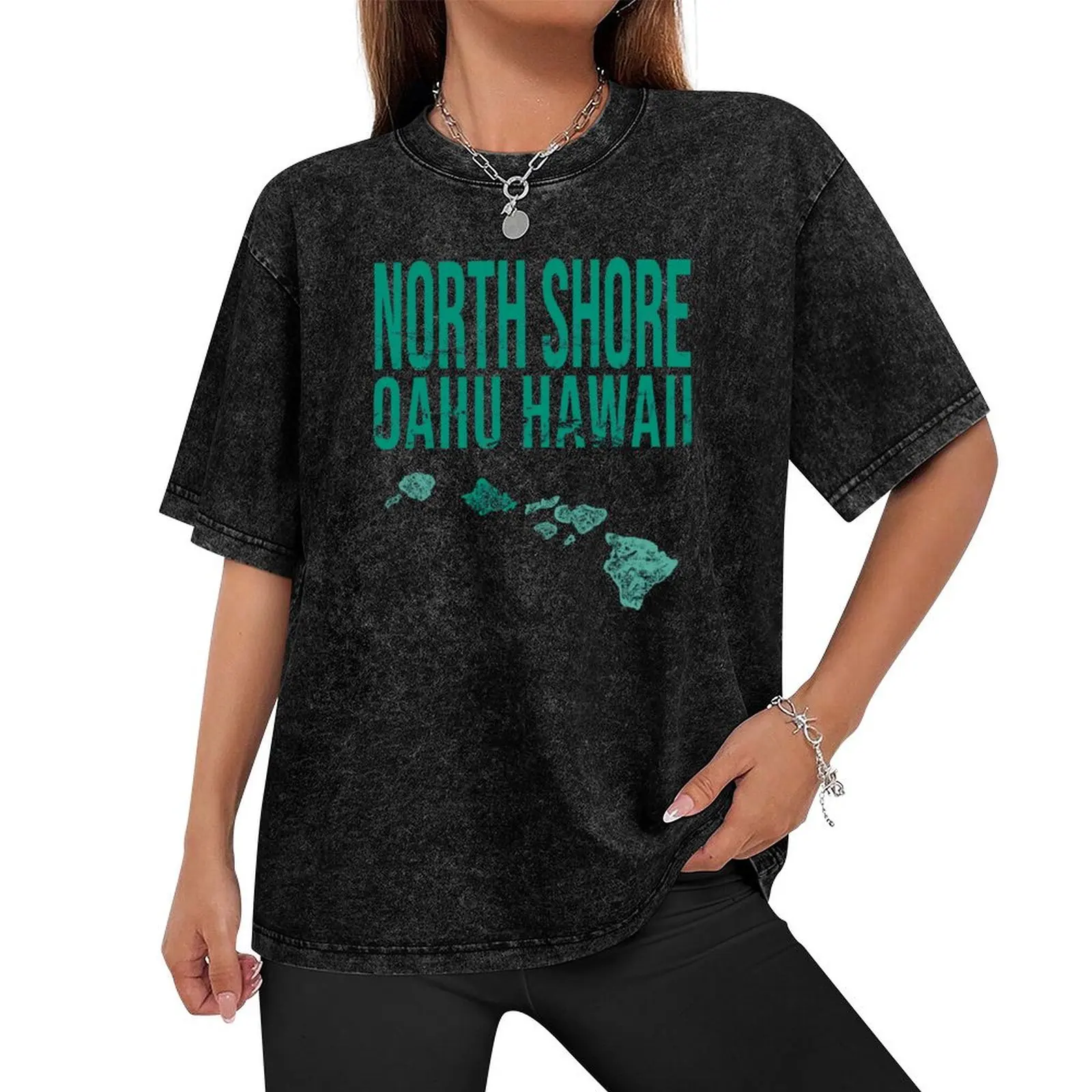 Hawaii Oahu North Shore Hawaiian Islands Map T-Shirt blanks plain shirts graphic tees tshirts for men