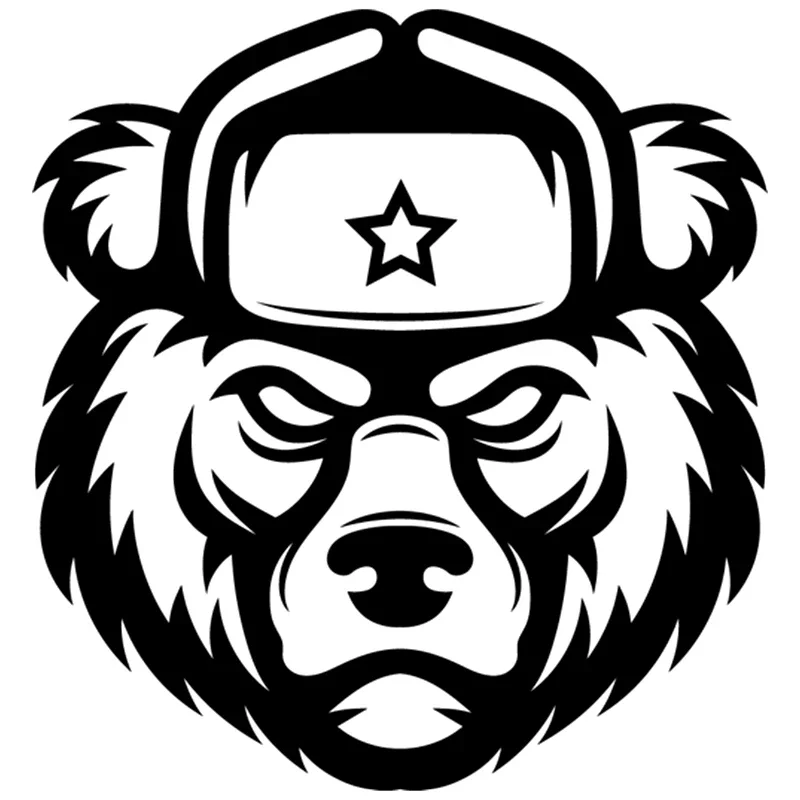 

LYKX Bear with Earflaps Funny Car Sticker Automobiles Motorcycles Exterior Accessories Vinyl Decals for Bmw Audi Ford Honda