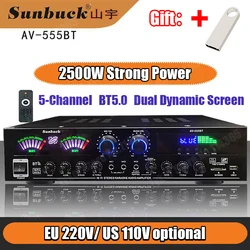 110/220V 555BT amplificatore audio con schermo dinamico 628BT HiFi Stereo digitale Bluetooth amplifica per Home Car Karaoke theater Max 2500W