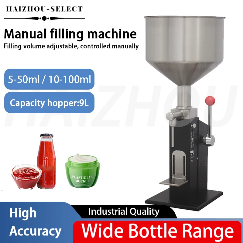 

Manual Filling Machine for Liquid Paste Cream Honey Sauce Cosmetic Quantitative Filling Equipment Stainless Steel A03-E