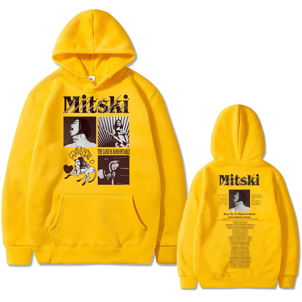 New Mitski The Land Is Inhospitable Bury Me At Makeout Creek North American Tour 2024 Hoodie Men Women's Casual Loose Sweatshirt