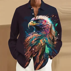 Camisas con patrón personalizado para hombre, manga larga con solapa impresa, tamaño grande, diario, negocios, informal, mangas largas cómodas