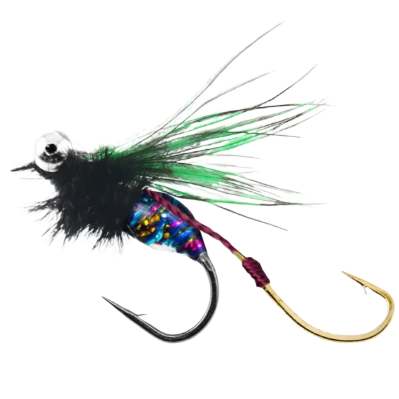 

Barbed High Carbon Steel Wet Fly Hook Imitation Mosquito Artificial Lure Bait Fly Hook Freshwater Stream Rattlesnake Double Hook