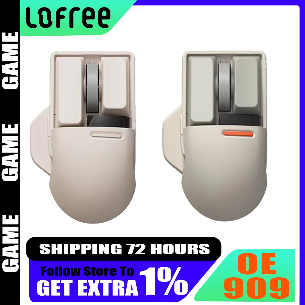 Lofree OE909 3-mode Bluetooth Mouse PBT DPI Mouse Ergonomics Business Office MouseOLED Display Long-lasting Battery Life