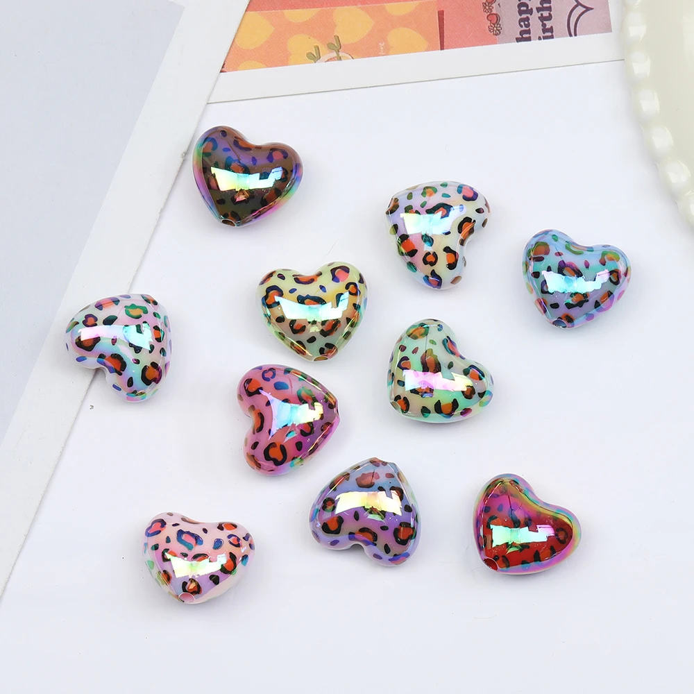 

Сердечный дизайн 100 шт. 20*22 мм DIY бусины/форма сердца/эффект леопардового принта/акриловые бусины/ручная работа/ювелирные аксессуары # 17609