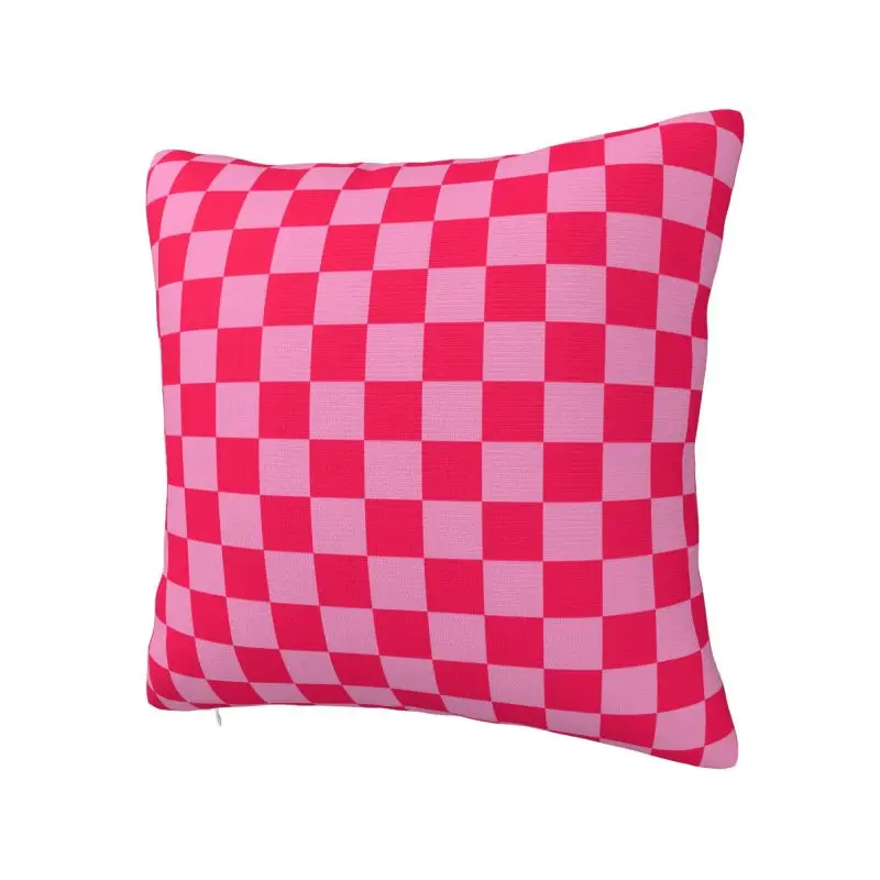 Modern Pink Checkered Throw Pillow Covers Living Room Decoration Sofa Colorful Plaid Cushion Cover Polyester Pillowcase