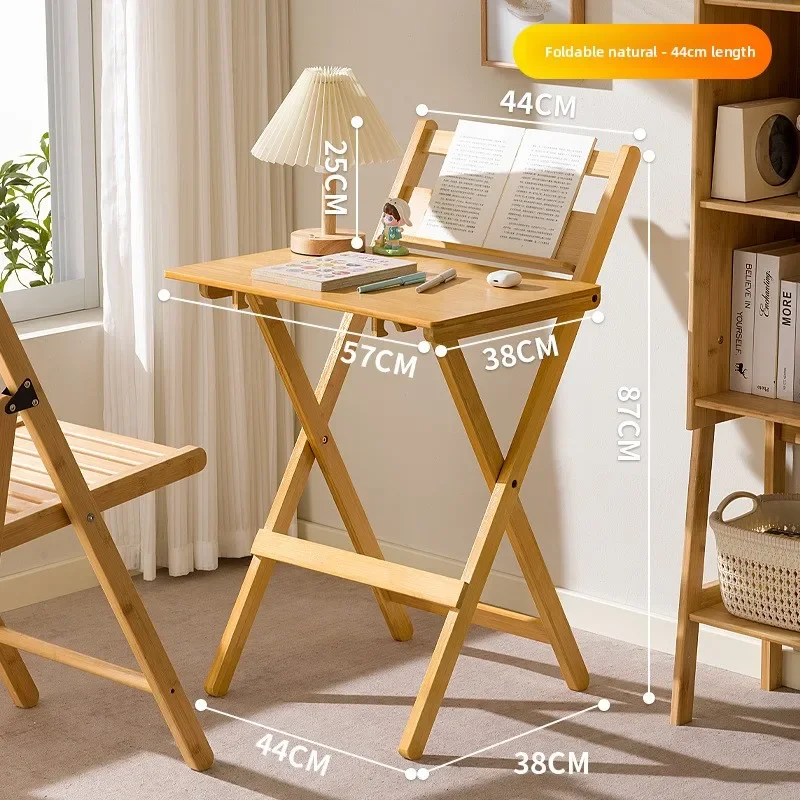 

Foldable Solid Wood Desk Student Home Computer Desk Bedroom Small Space Bedside Study Easy Office Desk Study Table Laptop Desk