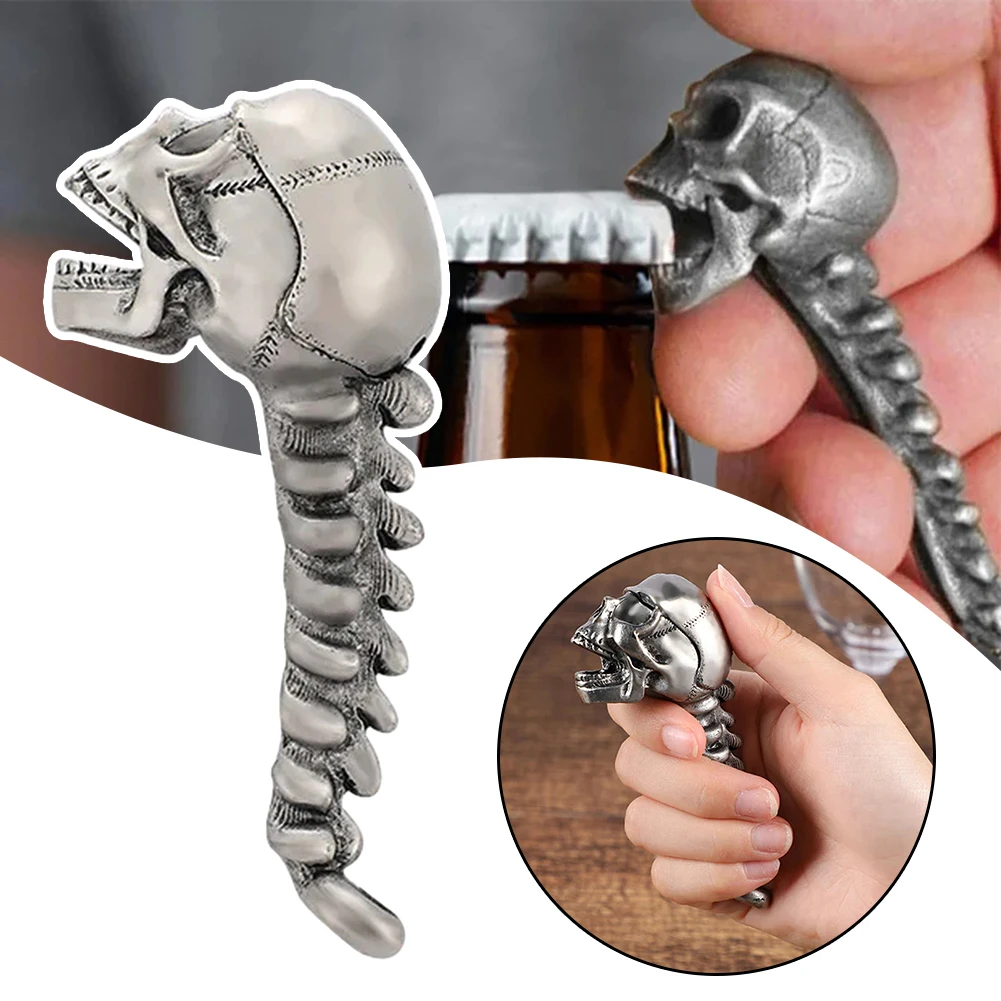 Skull Beer Opener With Hanging Hole Multifunction Beer Cover Remover Stainless Steel Creative Bottle Opening Tool Kitchen Gadget