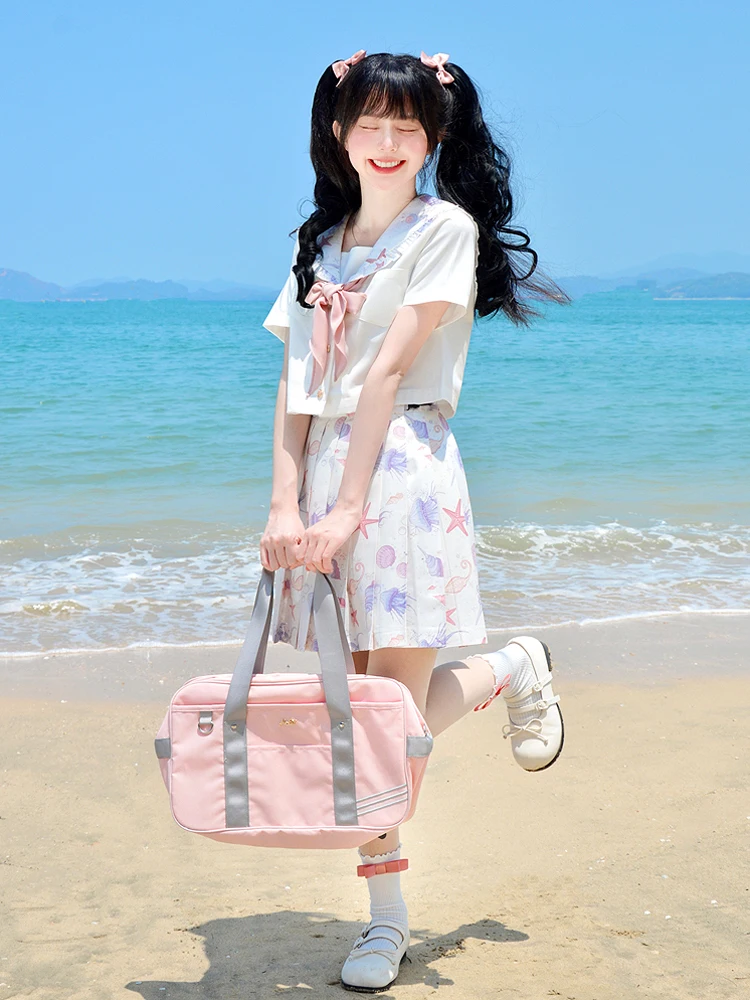 2024 Japanese College Style JK Uniform Outfits Summer Basic Campus Sweet Sailor Suit Comfortable and Breathable Cartoon Clothes