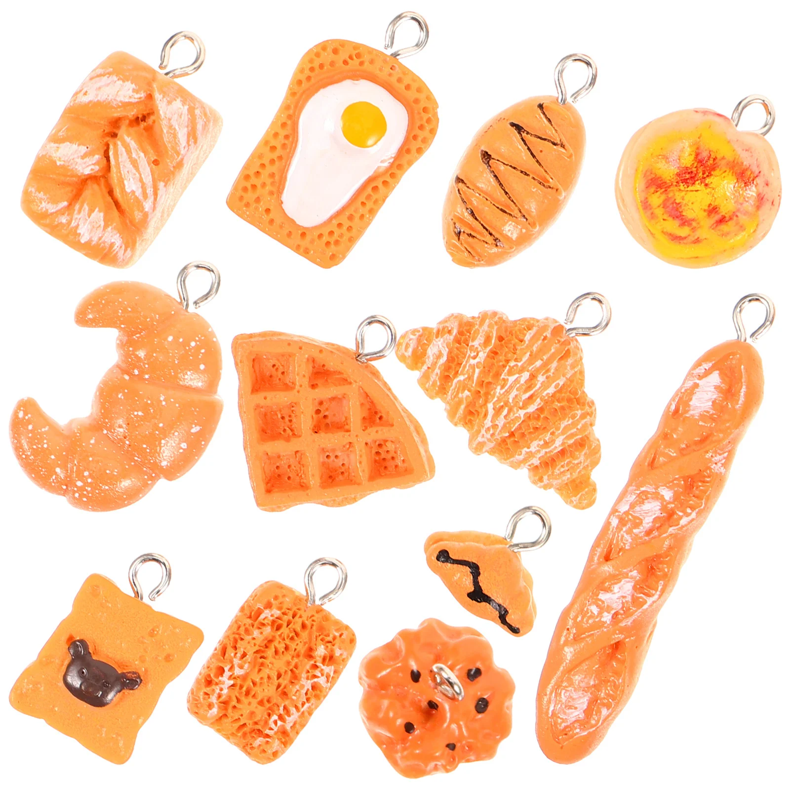 

12Pcs Creative Resin Food Charms for DIY Jewelry Making Craft Supplies Earring Bracelet Necklace Keychain Pendant Findings