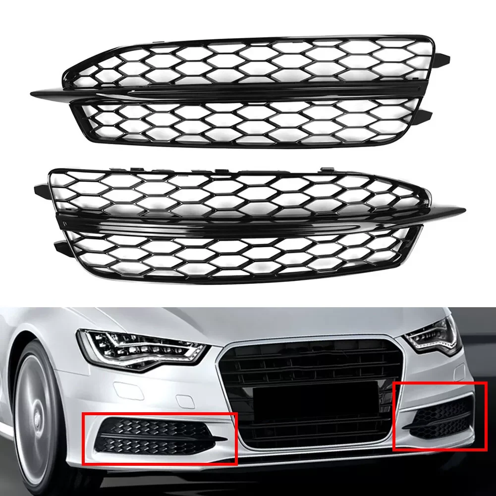 

Honeycomb Hex Fog Light Bezel Grill For Audi A6 C7 S Line 2011-2014 Front Bumper Fog Light Grille Cover 4G0807681D 4G0807682D