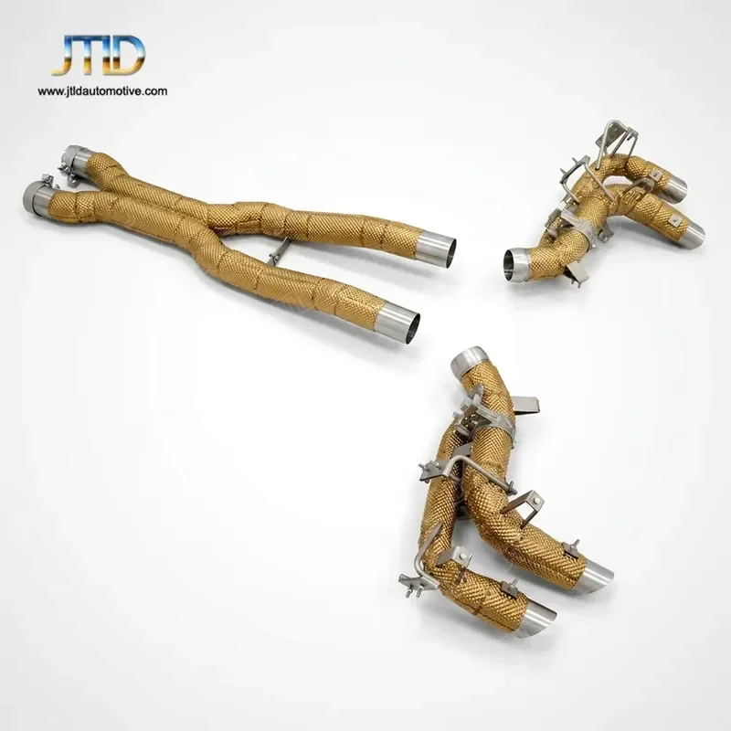 Premium Gold Stainless Steel Thermal Wrap Exhaust Pipe for 2024 Ferrari Purosangue 6.5 V12 Engine Perfect Fit