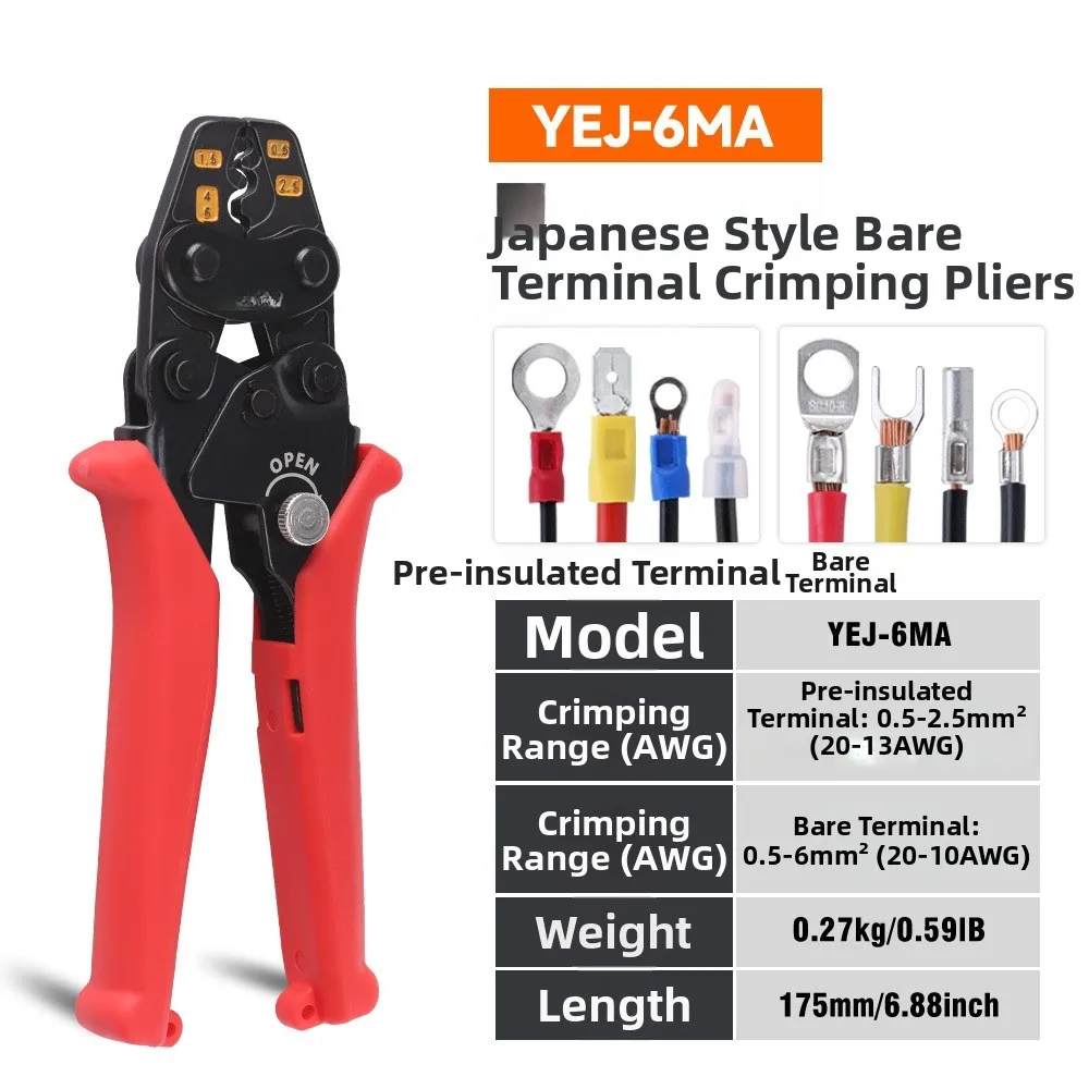 For Secure Wire Connections Terminal Crimping Pliers Insulated Terminal Crimper for Professional Grade Tool Ratchet Mechanism