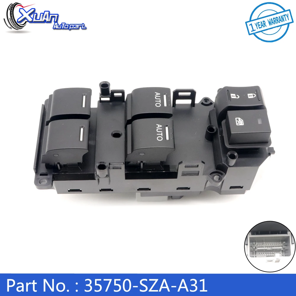 XUAN Double Auto Electric Power Window Control Switch Button 35750-SZA-A31 For Honda Accord 8 VIII Pilot 2011-2015 35750SZAA31